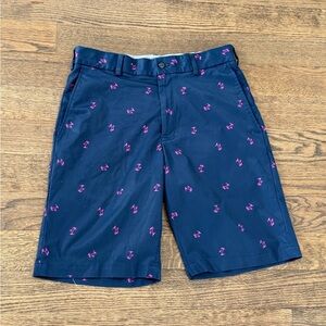 Walter Hagen Navy Flamingo Print Men's Shorts